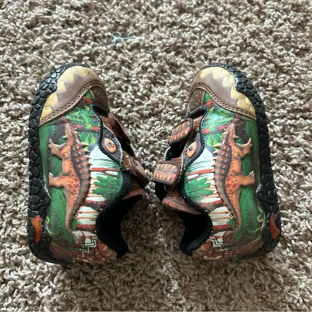 Dinosoles Dinosaur Flashing Hook Loop Shoes Toddler Size 7